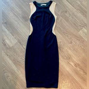 BAILEY 44 | MIDI Bodycon Illusion Dress | Black | Size XS